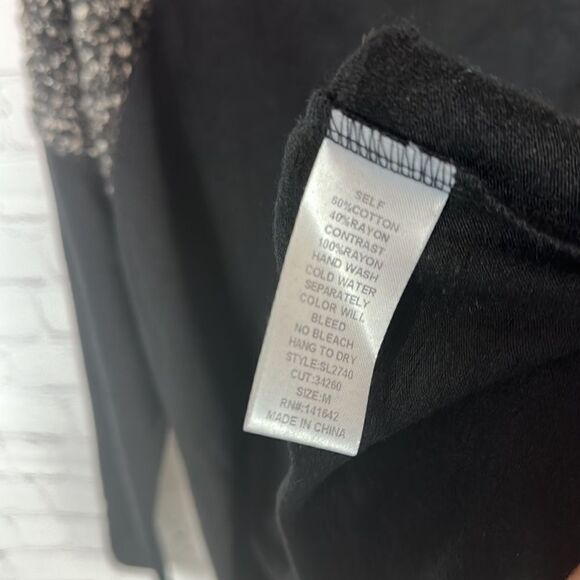 She + Sky Black T-shirt Dress with Gray Accents Size Medium - Picture 4 of 5